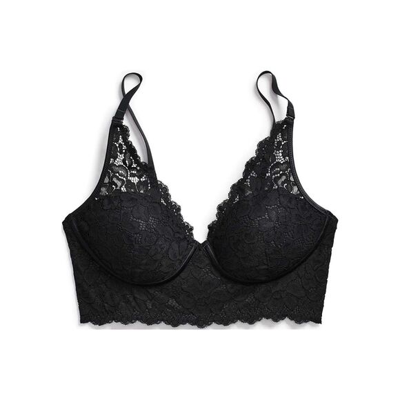 NWOT Maidenform Pure Comfort Halter Bralette, 40D, Black - Picture 6 of 8